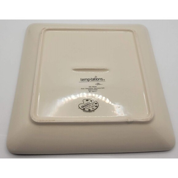 Temptations by Tara Square Old World Green 7" Salad Plates NEW - Picture 4 of 7